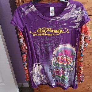 *Beautiful Must See *Ed Hardy Tattoo Sleeve T-shirt